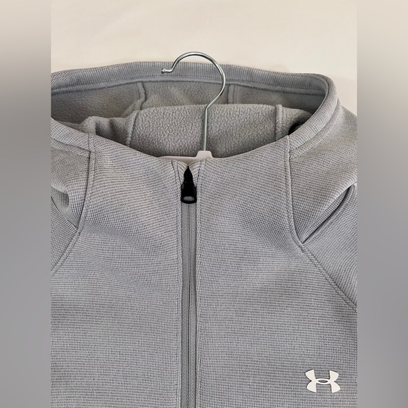 UNDER ARMOR GREY HOODED ZIP JACKET - Women’s Small - Zip pockets - Picture 6 of 10